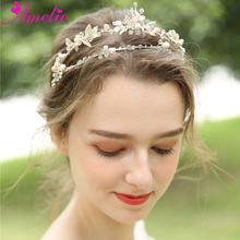 Delicate Crystal Tiara Bridal Hair Crown Wedding Headpiece With Freshwater Pearls Accessories Women Headband Tiaras Jewelry 2024 - buy cheap