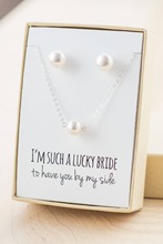 Collar de perlas de agua dulce personalizable para dama de honor, conjunto de pendientes de tuerca de agua dulce, regalo de dama de honor 2024 - compra barato
