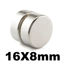 2pcs Neodymium magnet 16x8 N35 Super strong round magnet Rare Earth NdFeb N35 16*8mm strongest permanent powerful magnetic 2024 - buy cheap