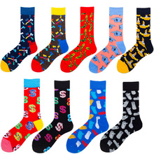Calcetines coloridos y divertidos para hombre, calcetín con patrón abstracto de dedo, ideal para monopatín, boda, novedad, 2020 2024 - compra barato