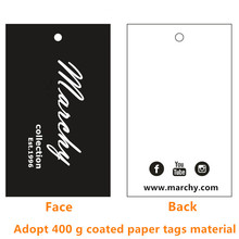 Custom Grade A Coated paper price tags dress/shirt/pants black swing Hang tag 45 mm * 75 mm 2024 - buy cheap