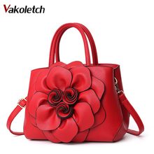 Bolso de lujo de piel sintética para Mujer, bolsa de mano de diseño Floral, informal, con flores, bandolera, KL491 2024 - compra barato