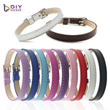 Pulsera de cuero PU de 8MM, 10 colores a elegir, 20 unidades por lote, accesorio artesanal compatible con letras deslizantes LSBR015 x 20 2024 - compra barato