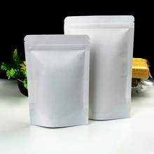 White 50Pcs/Lot 9*14cm Stand Up Kraft Paper Doypack Heat Seal Poly Zipper Pack Bag Food Snacks Resealable Party Valve Bag 2024 - buy cheap