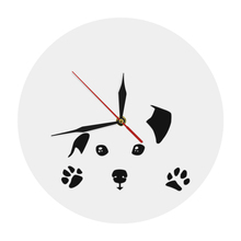 Relógio de parede com design de cachorro em acrílico, relógio redondo para sala de estar, decoração de silhueta, presente de parede para amantes de cães 2024 - compre barato