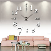 new Quartz wall clocks fashion watches 3d real big wall clock rushed mirror sticker diy living room decor free shipping 2024 - buy cheap
