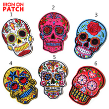 Iron On Patch DIY Skeleton Embroidered Patch Skull Clothes Stickers Biker Badge On Backpack Iron Patch For Clothing Applique 2024 - buy cheap
