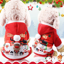 Christmtas-mono con capucha para perros y cachorros pequeños, ropa de cuatro patas para otoño e invierno, rojo, muñeco de nieve, ropa de Navidad 2024 - compra barato