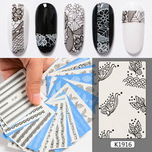 Mtssii 1 Sheet Black Lace Nail Art Stickers Hollow Pattern Water Transfer Decals Beauty Full Wraps DIY Tips Manicure Decoration 2024 - buy cheap