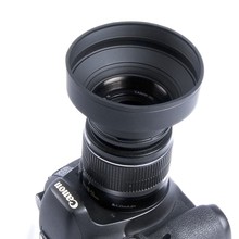 Универсальная 3-ступенчатая резиновая складная бленда для объектива, 52/55/58/62/67/72/77 мм, для цифровых зеркальных камер Canon, Nikon, Sony, Pentax, Olympus 2024 - купить недорого