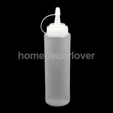 Botella de plástico transparente de 8oz, dispensador de salsa de tomate y mostaza con tapa, herramientas de cocina 2024 - compra barato