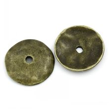 Разделительные бусины DoreenBeads, круглые бусины из античной бронзы 13x2 мм, отверстие: прибл. 1,5 мм, 90 шт. 2024 - купить недорого