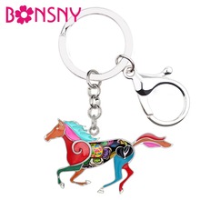 Bonsny chaveiro de metal com destaque, chaveiro de liga metálica, estilo animal, joia para mulheres e meninas 2024 - compre barato