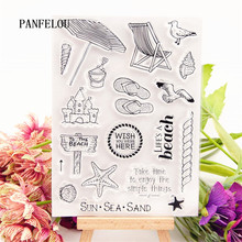 PANFELOU beach vacation Transparent Silicone Rubber Clear Stamps cartoon for Scrapbooking/DIY Easter wedding New year album 2024 - buy cheap