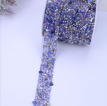 Adornos de diamantes de imitación de cristal, 2/5 yardas, cuentas azules, decoración artesanal, 2mm 2024 - compra barato