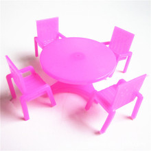 1 комплект (4 кресла + 1 стол) розовый детский стул стол для кукольного домика кукольный домик мебель, игровой домик игрушки 2024 - купить недорого