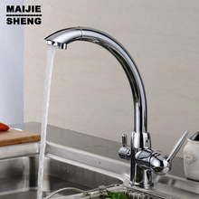 Tri Flow Water Filter Tap Three Ways Sink Mixer 3 Way Kitchen Faucet Solid Brass Chrome Finished Osmosis Reverse 2024 - buy cheap