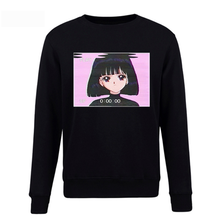 Venda quente moda triste menina retro anime japonês vaporwave hoodies moletom engraçado camisa harajuku streetwear 2024 - compre barato