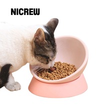 Nicrew-plato de comida inclinado de 360 grados para perros y gatos, vajilla estéril para mascotas, suministros de riego para cachorros 2024 - compra barato