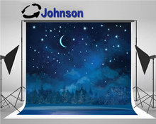 Night Sky Crescent Moon Star Winter Scene Forest backdrop  High quality Computer print children kids background 2024 - buy cheap