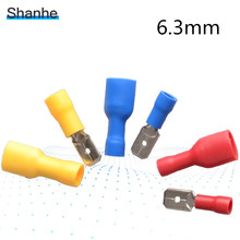 6.3mm 25 Female with 25 Male Spade Insulated Electrical Crimp Terminal Connectors H1E1 Cable Terminals 2024 - buy cheap