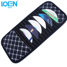LOEN 1PCS PU leather Multi-function Car Sun Visor Card CD holder Glasses Pen Card Organizer Auto Sunshade Storage Bag 2024 - buy cheap