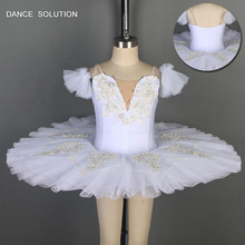 Профессиональная балетная пачка BLL068 с белым спандексовым лифом, детский и женский танцевальный костюм, балерина, платье для соло, балетная юбка 2024 - купить недорого