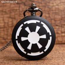 Vintage Cool Star Wars Pocket Watch Necklace Galactic Empire Badge Pendant Watch Chain For Kids Children Reloj De Bolsillo Cute 2024 - buy cheap