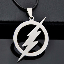 COOL Super Hero the Flash necklace Lightning Stainless Steel pendant GIFT ST10 2024 - buy cheap