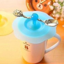 2 Pieces Hot Silicone Novelty Water Lid Anti-dust Cup Cover Novelty Gift Can Be Fixed a Spoon Coffee Suction Seal tea 2024 - buy cheap