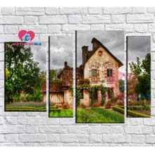 Diamond mosaic landscape country house Diamond embroidery triptych full square rhinestones Modular pictures mosaic pattern diy 2024 - buy cheap