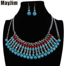 Statement necklace fashion jewelry sets chain manual Making crystal dubai bridal jewelry sets Vintage beads Bijoux Accessories 2024 - buy cheap