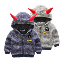 Осенняя детская толстовка с капюшоном для мальчиков и девочек, хлопковое пальто с 3D рисунком монстра и динозавра для малышей, детская одежда, Windbreake, 2019 2024 - купить недорого