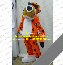 Fashional Orange Chester Cheetos Cheetah Leopard Panther Pard Mascot Costume With Long Beard White Belly Thin Tail No.1846 FS 2024 - buy cheap