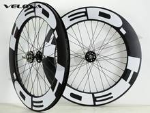 Outlet, only 20 sets, 700C  track bike carbon wheelset, 88mm clincher/tubular,fixed gear street bike carbon wheel 2024 - buy cheap