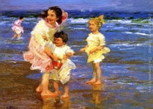 Landcape oil painting Beach Cold Feet by Edward Henry Potthast High quality Hand painted Canvas Art Home Decor 2024 - buy cheap