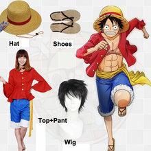 Free Shipping Stock Monkey Second D.Luffy Cosplay Costume From One Piece Anime Hat Shoes Wig to Choose 2024 - buy cheap