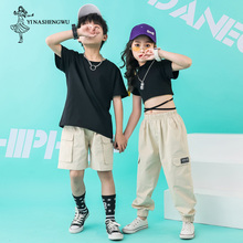 Street Dance Clothing for Girls Children Hip Hop Jazz Dance Costumes Girls Dance Korean Version of Navel Performance Clothing 2024 - buy cheap