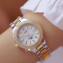 Reloj de pulsera de acero inoxidable para mujer, accesorio de marca de lujo de cristal, relojes de cuarzo de oro rosa a la moda, 2019 2024 - compra barato