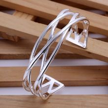 B045 Pretty Silver Color Bracelets For Women Wholesale Free Shipping Charm Christmas Gifts Fashion Jewelry Small Cross Bangle 2024 - buy cheap