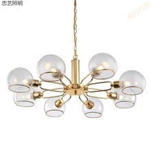 Post-modern personality designer creative multi-glass ball pendant light nordic magic beans bubble molecules LED pendant lamp 2024 - buy cheap