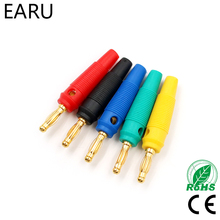 Clavijas de Cable para altavoz Musical, conectores de cobre puro chapado en oro de 4mm, clavijas de Cable de altavoz, enchufe de Banana, rojo, negro, azul, verde, amarillo, novedad de 4 Uds. 2024 - compra barato