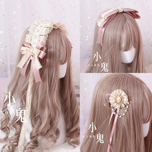 Lolita hair band bow lace side clips Sen female hairpin hairband headwear Lolita KC headband hair accessories 2024 - buy cheap