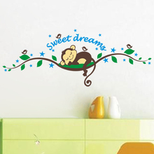 Adesivo de parede de desenho animado fofo sonho para crianças quarto de bebê decoração de casa quarto decalques mural decorações adesivos de animais 2024 - compre barato