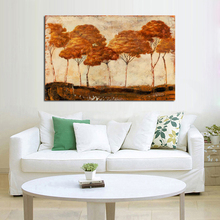 Abstracto moderno adesivos de parede outono árvore pintura a óleo sobre tela quadros cenário pintados à mão para decoração casa 2024 - compre barato