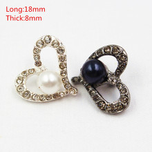 1651815,3 unids/lote 18mm 2color de diamantes de imitación incrustaciones de perlas botones de metal amor Ropa Accesorios de accesorios de joyería diy 2024 - compra barato