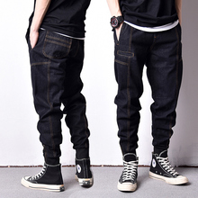 Мужские винтажные джинсы в японском стиле, свободные джоггеры с завязками на лодыжках, брюки-карго в стиле хип-хоп 2024 - купить недорого