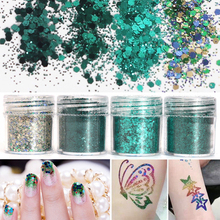 4 Boxes/ in one 10ml 4 Boxes/ Nail Glitter Green Paillette Colorful Nail Sequins Powder  For Nail Art UV Resin Jewelry Glitter 2024 - buy cheap