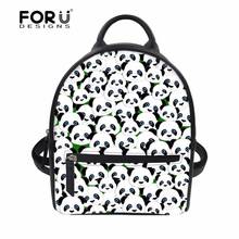 FORUDESIGNS Cute Animal Panda Pattern Women Backpack Small Female Travel Mochila Rucksack Girls School Bags PU Leather Bagpack 2024 - buy cheap