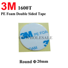 Diameter=20mm Round Adhesive Sticker, 3M 1600T Double Sided Adhesive PE Foam, WHITE 1.0mm Thick, for hacks, car parts, 25pcs/lot 2024 - buy cheap
